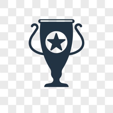 Saydam arka plan üzerinde kupa logo tasarımı izole kupa vektör simgesi