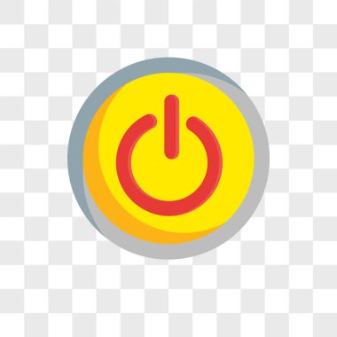 Saydam arka plan üzerinde Pow izole güç düğmesi vektör simgesi