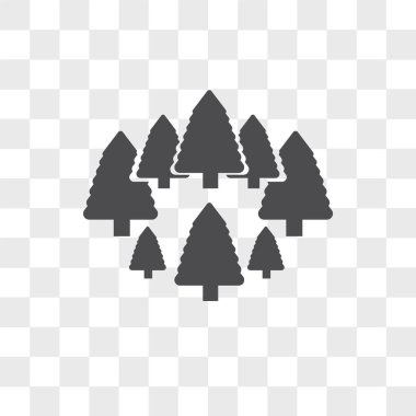 Saydam arka plan üzerinde orman lo izole orman vektör simgesi