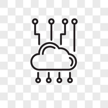 Saydam arka plan üzerinde Cl izole bulut ağ vektör simgesi