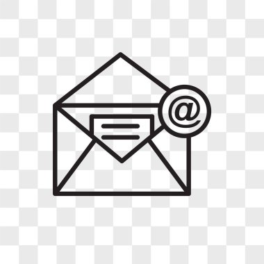 E-posta vektör simgesi şeffaf arka plan üzerinde e-posta logo izole