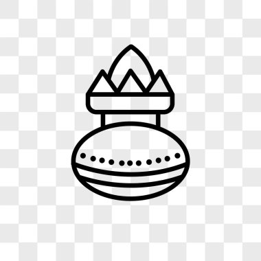 Saydam arka plan üzerinde Kalasha izole Kalasha vektör simgesi 