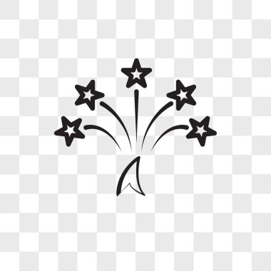 Saydam arka plan üzerinde Firewo izole fireworks vektör simgesi