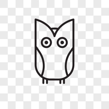 Saydam arka plan üzerinde baykuş logo des izole baykuş vektör simgesi