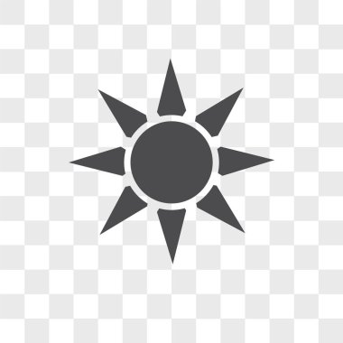 Saydam arka plan üzerinde güneş logosu des izole güneş vektör simgesi