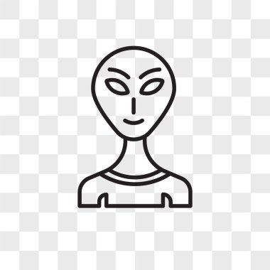 Saydam arka plan üzerinde uzaylı logo izole uzaylı vektör simgesi