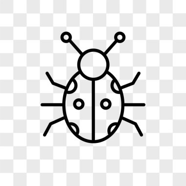 Saydam arka plan üzerinde uğur böceği izole uğur böceği vektör simgesi 