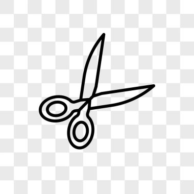 Saydam arka plan üzerinde makas logo tasarımı izole makas vektör simgesi