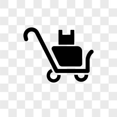 Transpare üzerinde izole bir tramvay vektör simgesi üzerinde teslim paketleri