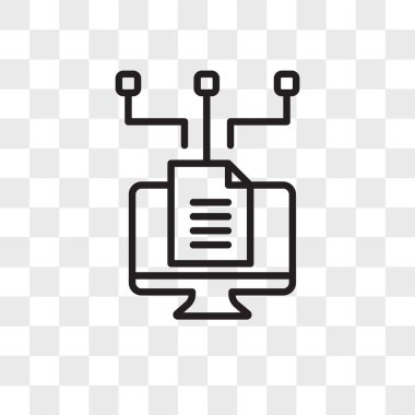 Dosya paylaşımı şeffaf arka plan üzerinde Fil izole vektör simgesi