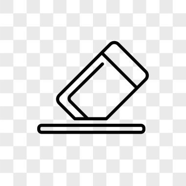 Eraser vector icon isolated on transparent background, Eraser logo design clipart