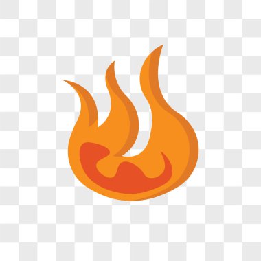 Saydam arka plan üzerinde alev logo izole alev vektör simgesi