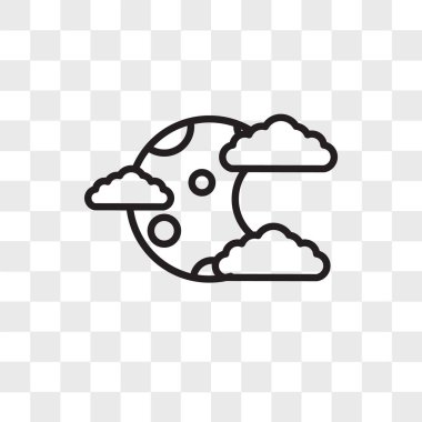 Saydam arka plan üzerinde Moon logo tasarımı izole ay vektör simgesi