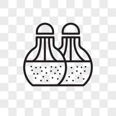 Saydam arka plan üzerinde izole tuz ve biber vektör simgesi, 