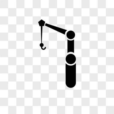 Saydam arka plan üzerinde vinç logo izole vinç vektör simgesi