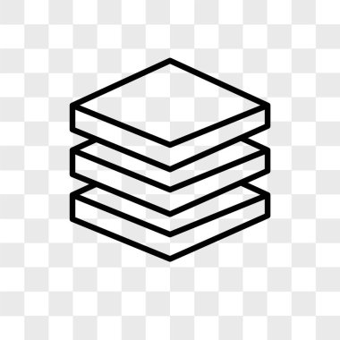 Katmanlar şeffaf arka plan üzerinde katmanlar logo tasarımı izole simge vektör