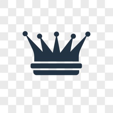 Saydam arka plan üzerinde taç logo tasarımı izole taç vektör simgesi