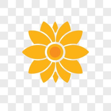 Saydam arka plan üzerinde çiçek lo izole çiçek vektör simgesi