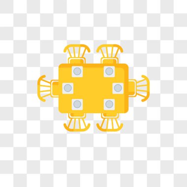 Saydam arka plan üzerinde DIN izole yemek masası vektör simgesi