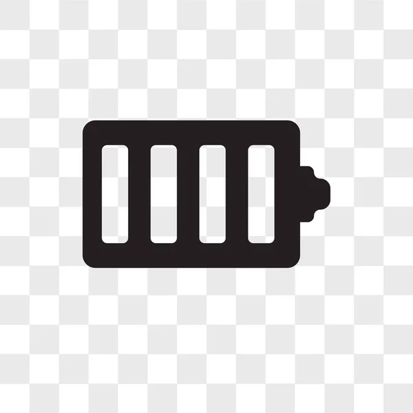 Full battery vector icon isolated on transparent background, Ful — Stock Vector