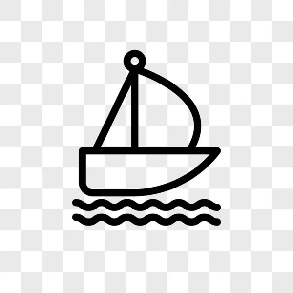 Sailboat vector icon isolated on transparent background, Sailboa — Stock Vector