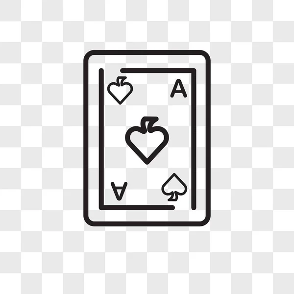 Ace of spades vector icon isolated on transparent background, Ac — Stock Vector