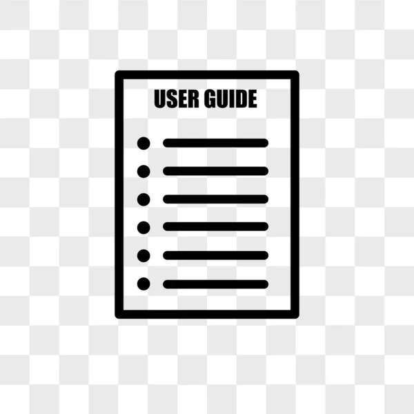 user guide vector icon isolated on transparent background, user