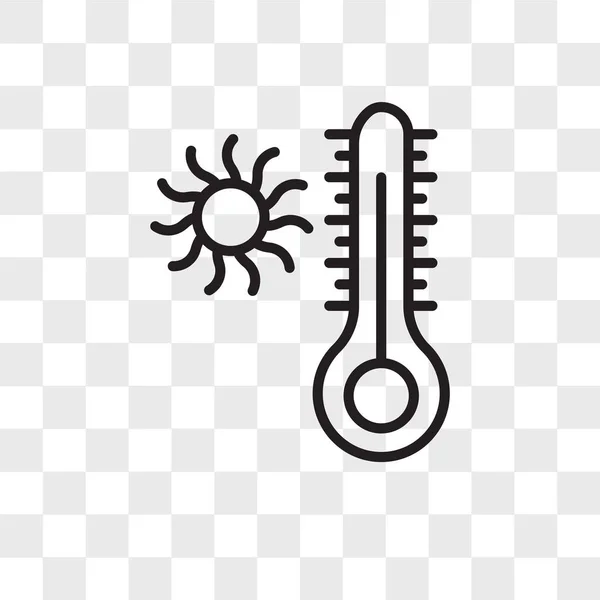 Ícone do vetor da temperatura isolado no fundo transparente, projeto do logotipo da temperatura — Vetor de Stock