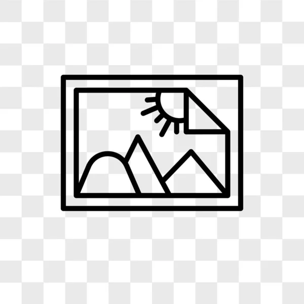 Icono del vector del paisaje aislado sobre fondo transparente, diseño del logotipo del paisaje — Vector de stock