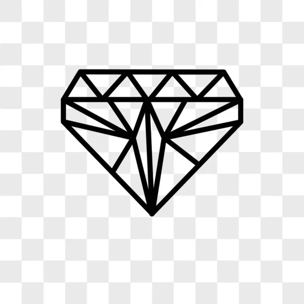 Diamant vector pictogram geïsoleerd op transparante achtergrond, Diamond — Stockvector
