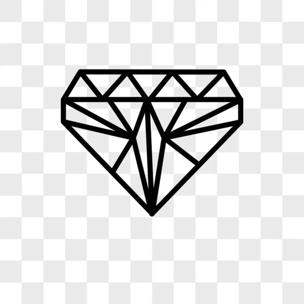 Icono de vector de diamante aislado sobre fondo transparente, Diamante — Archivo Imágenes Vectoriales