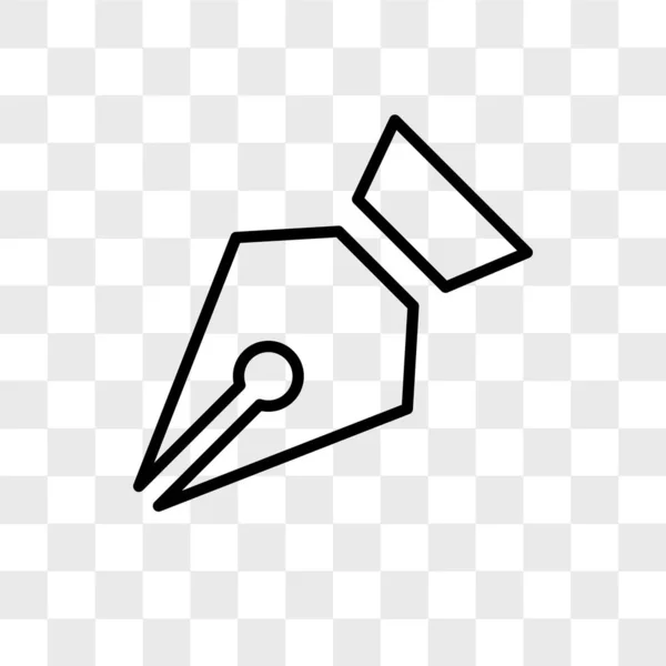 Icono de vector de herramienta de pluma aislado sobre fondo transparente, diseño de logotipo de herramienta de pluma — Vector de stock