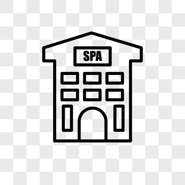 Spa gebouw vector pictogram geïsoleerd op transparante achtergrond, Spa — Stockvector