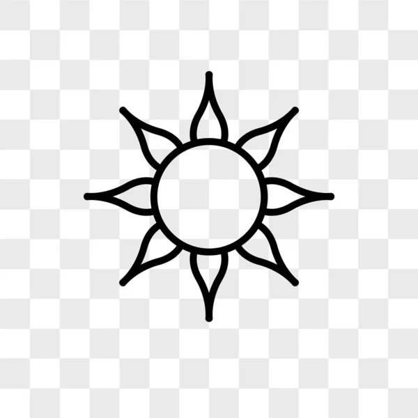 Ícone de vetor Sol isolado em fundo transparente, design de logotipo Sol — Vetor de Stock