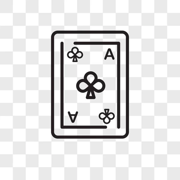 Ace of clubs vector icon isolated on transparent background, Ace — Stock Vector