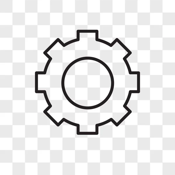 Gear vector icon isolated on transparent background, Gear logo d — Stock Vector