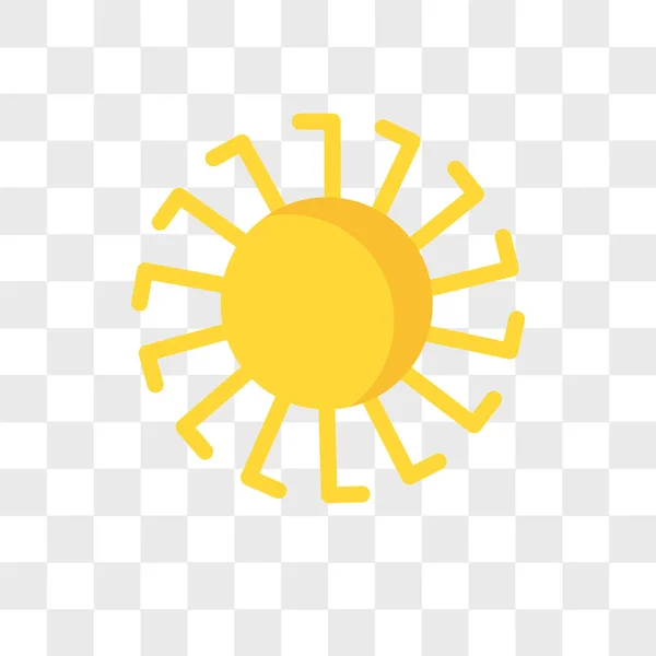 Icono del vector solar aislado sobre fondo transparente, Sun logo des — Vector de stock