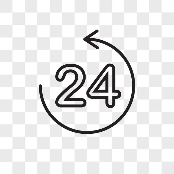 24 hours vector icon isolated on transparent background, 24 hour — Stock Vector