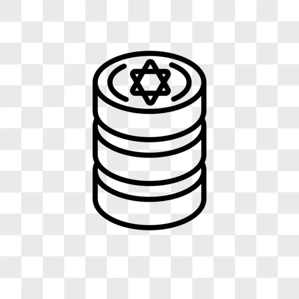 Joodse munten vector pictogram geïsoleerd op transparante achtergrond, Jood — Stockvector