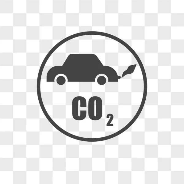 CO2-uitstoot vector pictogram geïsoleerd op transparante achtergrond, co — Stockvector