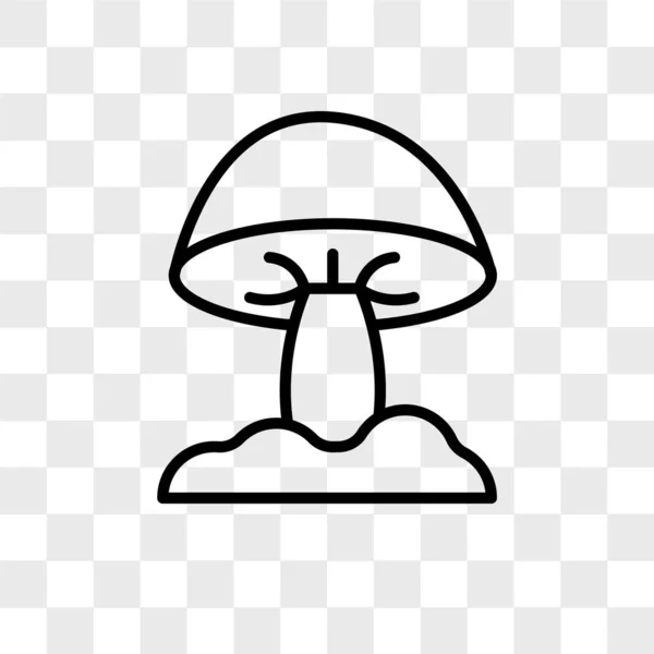 Mushroom vector icono aislado sobre fondo transparente, diseño del logotipo de la seta — Archivo Imágenes Vectoriales