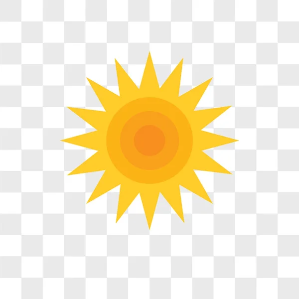 Zon vector pictogram geïsoleerd op transparante achtergrond, zon logo des — Stockvector