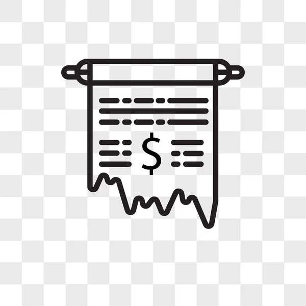 Icono de vector de recibo aislado sobre fondo transparente, Recibo — Vector de stock