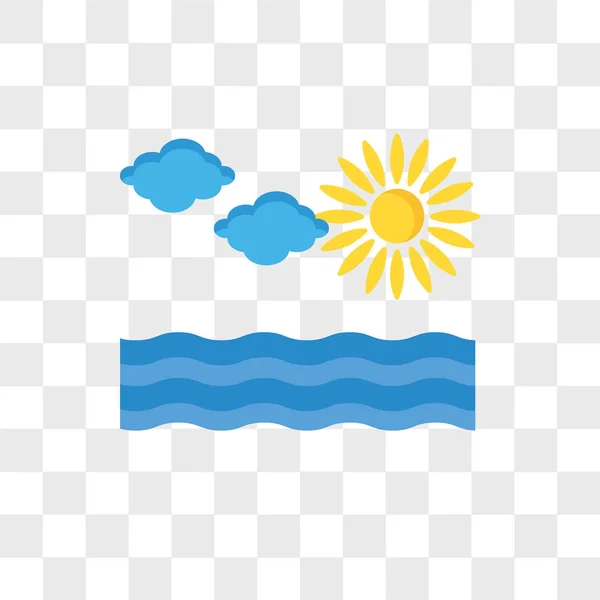 Sunshine vector icon isolated on transparent background, Sunshin — Stock Vector