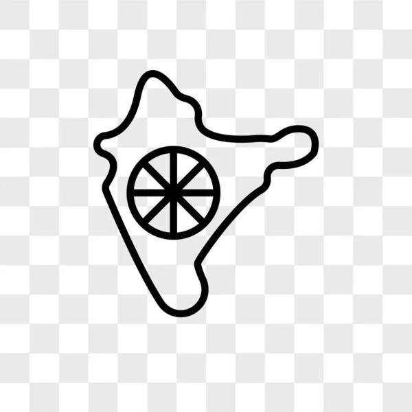 Saydam arka plan üzerinde Hindistan logo izole Hindistan vektör simgesi — Stok Vektör