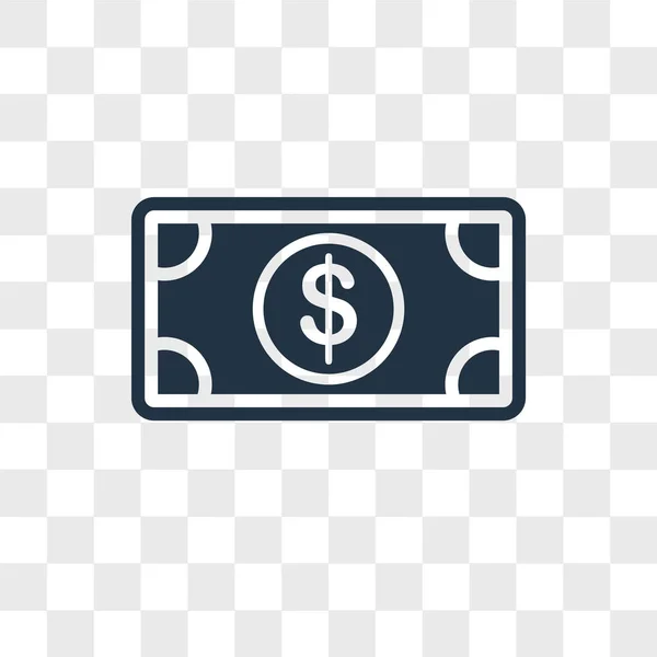 Geld vector pictogram geïsoleerd op transparante achtergrond, geld logo ontwerp — Stockvector