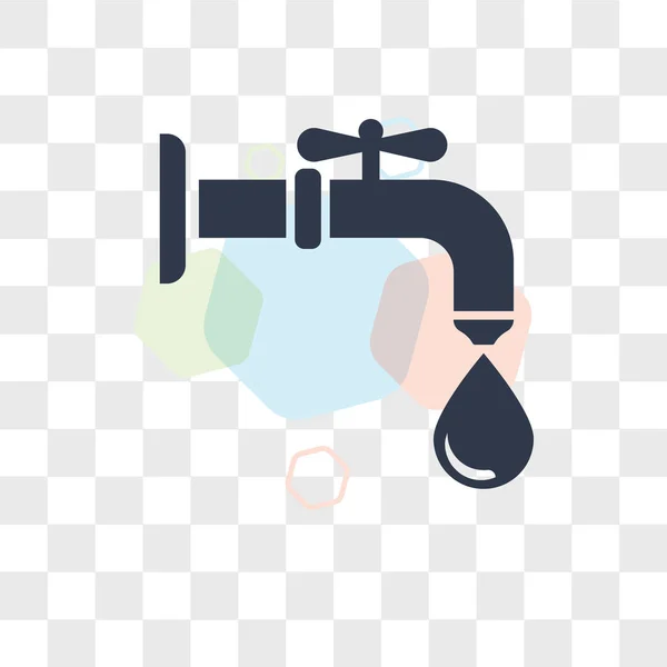 Water Tap vector pictogram geïsoleerd op transparante achtergrond, Water — Stockvector