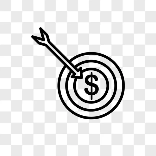 Icono de vector objetivo aislado sobre fondo transparente, Target lo — Vector de stock