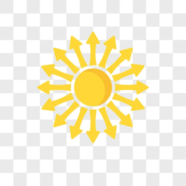 Ícone do vetor solar isolado no fundo transparente, logotipo do sol des — Vetor de Stock