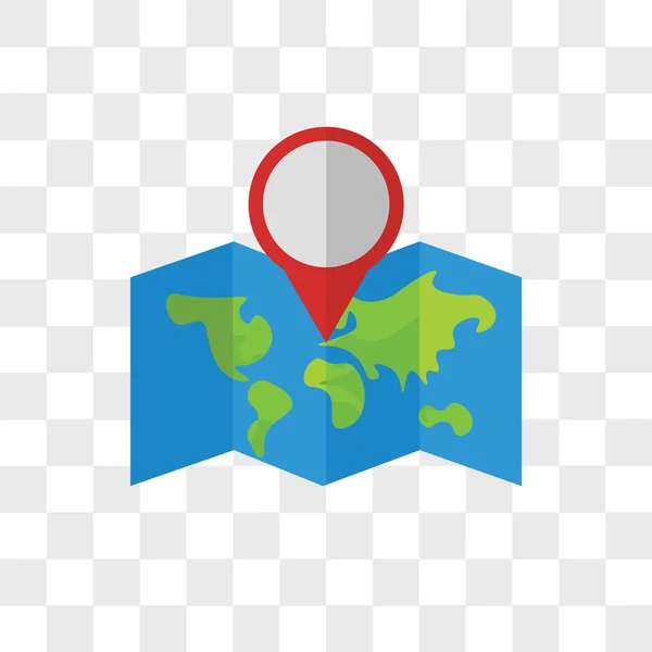 Mapa icono vectorial aislado sobre fondo transparente, Mapa logo des — Vector de stock